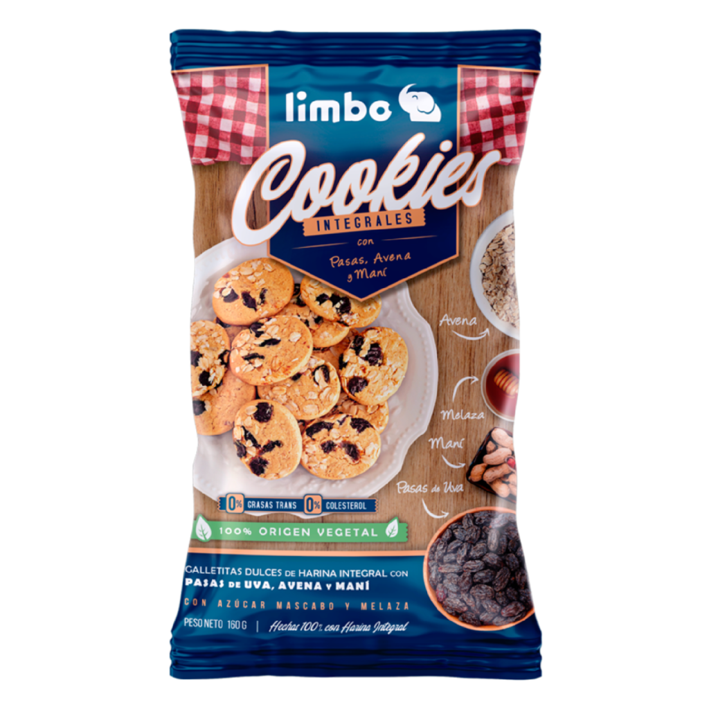 LIMBUS COOKIES PASAS AVENA Y MANI X 160 G 18