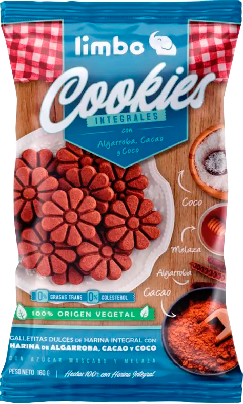 LIMBUS COOKIES ALGARROBA CACAO Y COCO X 160 G 24