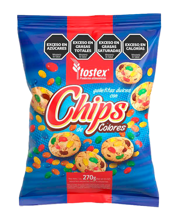TOSTEX CHIPS DE COLORES X 270 G 10