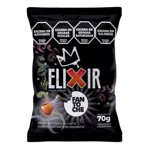 FANTOCHE CAJA ALFAJOR ELIXIR SUPER DDL 12 X 70 GRS